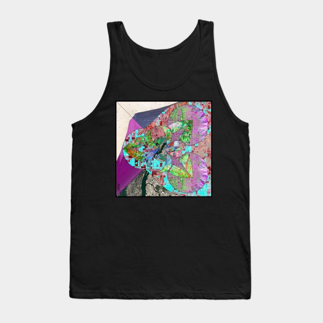 hazard city in lidar collage arts in ecopop pattern Tank Top by jorge_lebeau